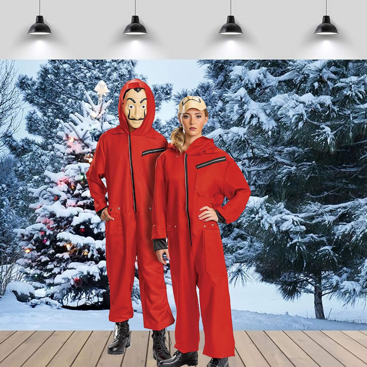 Money Heist Adult Costume Red Jumpsuit with Mask Netflix Series Large
